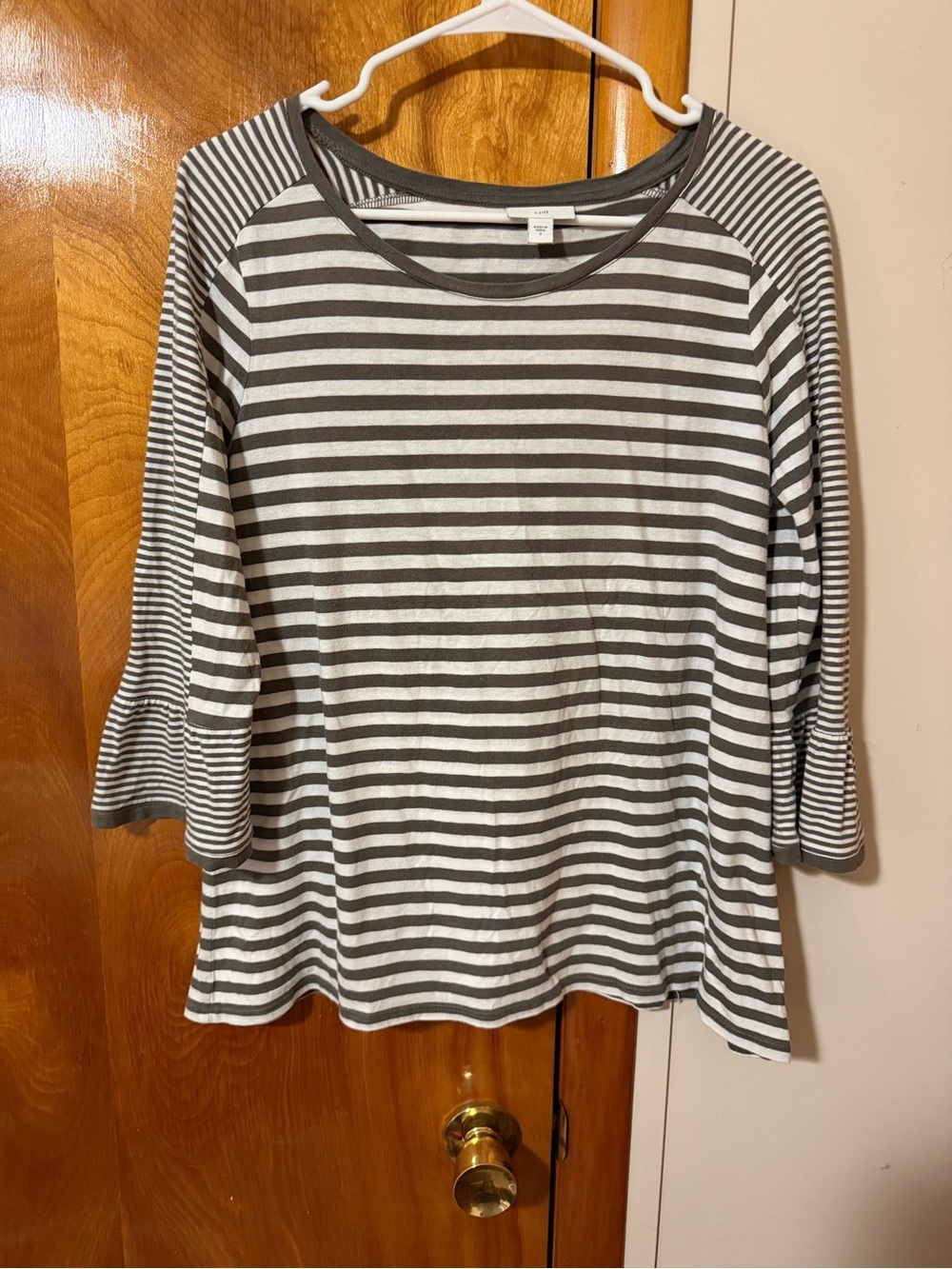 J. Jill Gray & White Striped Long Sleeve Tee